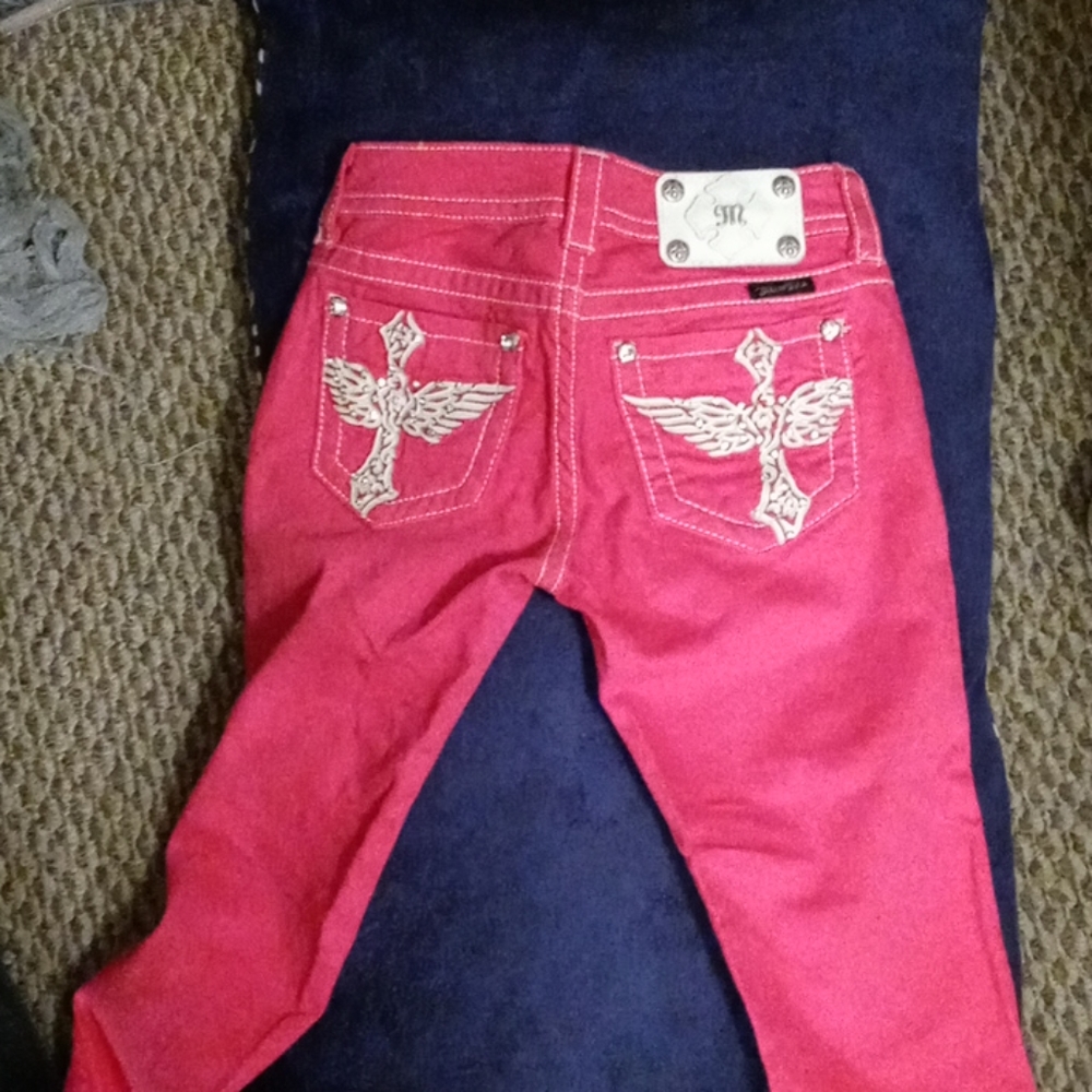 Size 24 Miss Me Capri pink only worn once